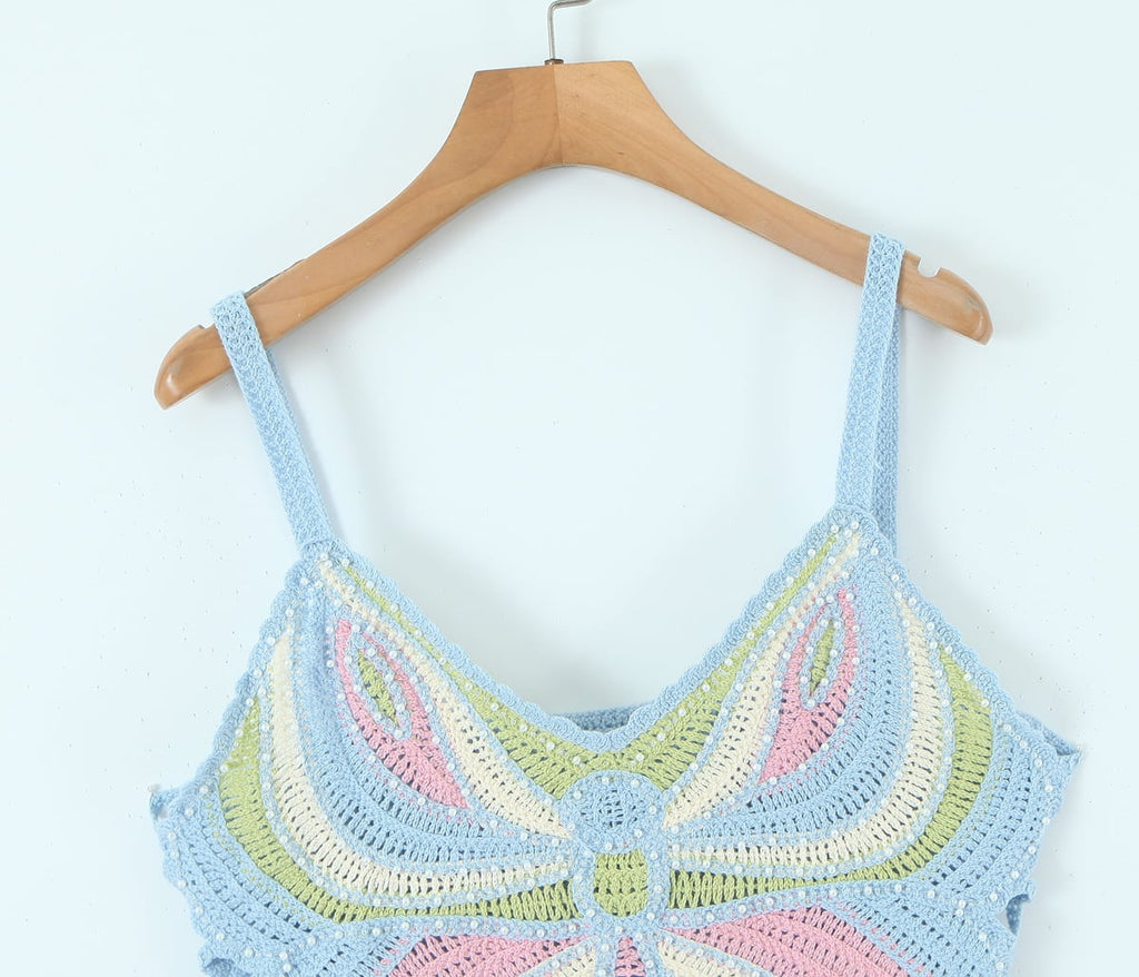 Butterfly Knit Crochet Top
