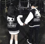 Cute Kitty Cat Cartoon Black Oversize Zipper Jacket Hoodie Sweatshirt Pullover Vintage Aesthetic Casual E-Girl Kawaii Korean Japanese Harajuku
