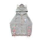Grey Cat Cartoon Bow Tie Jacket