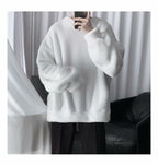 Faux Fluffy Lamb Crew Neck Sweater