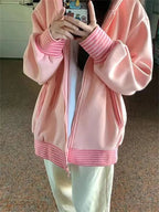 Pink Stripe Zip Up Jacket