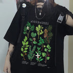 Plant Woods Print Short Sleeve T-shirt