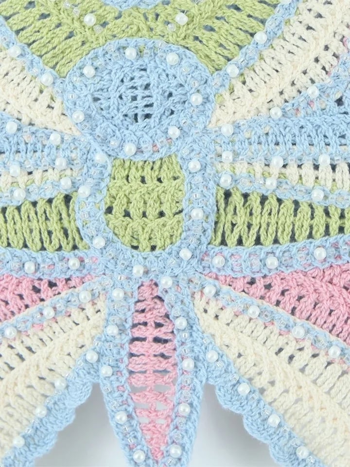 Butterfly Knit Crochet Top