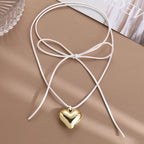 Black Velvet Big Heart Pendant Choker Necklace
