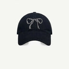 Bow Ribbon Rhinestone Baseball Cap
