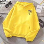 Cute Cat Cartoon Pocket Print Loose Fleece Hoodie Crewneck Pullover Sweatshirt Aesthetic Casual E-Girl Kawaii Korean Japanese Harajuku