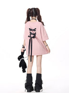 Bow Bandage Oversized Short Sleeve T-shirt