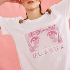 Cute Japanese Anime Girl Cartoon Pastel Short Sleeve T-shirt