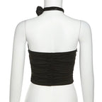 Black Rose Crop Top