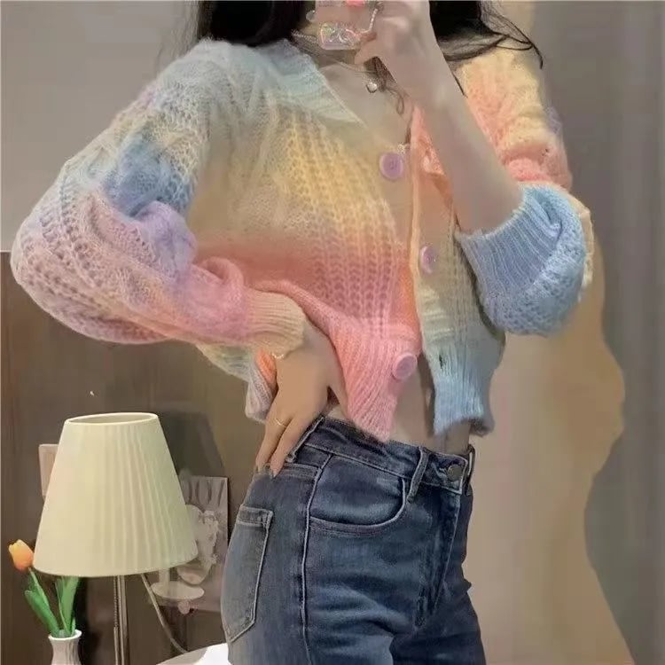 Rainbow V Neck Sweater