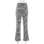 Cute Zebra Animal Print Elegant Pant High Waisted Trouser Bottoms T E-Girl Kawaii Korean Japanese Harajuku Chinese Retro Streetwear Aesthetic