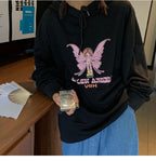 Butterfly Embroidery Hoodie Sweater Sweatshirt Long Sleeve Shirt Pullover Jumper Causal E-Girl Kawaii Korean Japanese Harajuku Streetwear