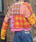 Funky Colorful Pattern Sweater Cardigan