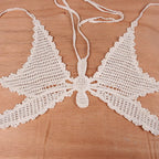 Butterfly V Neck Knit Halter Top