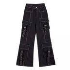 Black Cargo Denim Pants