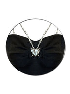 Black Heart Chain Strap Crop Top