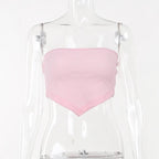 White Frill Strapless Top