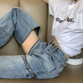 Zipper High Waist Denim Jeans