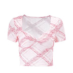 Pink Plaid Crop Top