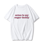 Cute Black Satan Sugar Daddy Print Short Sleeve T-shirt Goth Punk Aesthetic Casual Summer E-Girl Kawaii Korean Japanese Harajuku