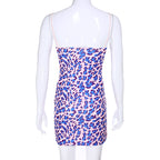 Cute Purple Leopard Spaghetti Strap Backless Mini Dress Party E-Girl Kawaii Korean Japanese Harajuku Chinese Retro Streetwear Aesthetic