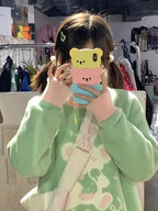 Bear Crew Neck Loose Sweater