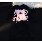 Fluffy Crying Cat Short Sleeve T-shirt