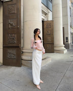 2PCS Pink Tube Top + Long Sleeve Cropped Shawl