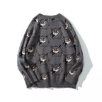 Genger Anime Cartoon Knit Loose Sweater Sweatshirt Long Sleeve Pullover Jumper Winter Goth Punk E-Girl Kawaii Korean Japanese Harajuku Streetwear