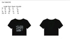 Black Grunge Cropped Short Sleeve T-shirt