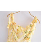 Yellow Lemon Print Mini Dress