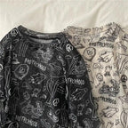 Spooky Mesh Ruffle Long Sleeve Shirt