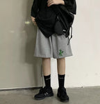 Cute Alien Casual Loose Boyfriend Bike Jogger Shorts Goth Punk E-Girl Kawaii Korean Japanese Harajuku Chinese Retro Streetwear Aesthetic