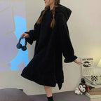 Black Japanese Anime Fleece Pullover Pajamas