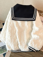 Japanese Sailor Fluffy Bow Knot Jacket