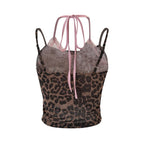 Leopard Pink Lace Trim Camisole