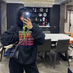 Cute Pink Love Heart Good For U Oversized Hoodie Sweatshirt Long Sleeve Pullover Jumper Sweater E-Girl Kawaii Korean Japanese Harajuku Streetwear