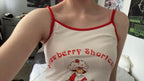 Strawberry Cartoon Print Tank Top
