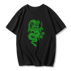 Cute Chinese Dragon Oversized Punk Goth Print Short Sleeve Shirt Tee T-shirt E-Girl Kawaii Korean Japanese Harajuku Chinese Retro Streetwear Aesthetic