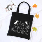Cute Shiba Inu Anime Girl Cartoon Tote Canvas Bag Shopper Shoulder Bag Aesthetic Casual Summer E-Girl Kawaii Korean Japanese Harajuku
