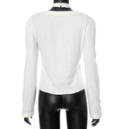 White Heart Fairy Print Long Sleeve Shirt