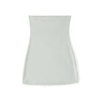 Green Rose Bow Strapless Mini Dress