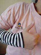 Cute Casual Letter Stripe Patchwork Long Sleeve Tee Shirt T-shirt Top Spring Summer O-neck E-Girl Kawaii Korean Japanese Harajuku Retro Streetwear