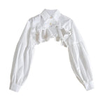 Puff Ruffle Collar Long Sleeve Blouse