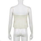 Yellow Double Layer Lace Up Top