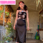 Cute Spider Skull Mesh Transparent See Through Camisole Tank Crop Top Sleeveless Goth Punk Casual E-Girl Kawaii Korean Japanese Harajuku Streetwear