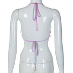 Droplet Crystal Transparent Halter Top
