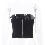Black & Lace Patchwork Tube Top