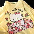 Cat Japanese Anime Print Long Sleeve Shirt