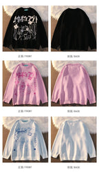 Anime Girl Oversized Knit Long Sleeve Sweater
